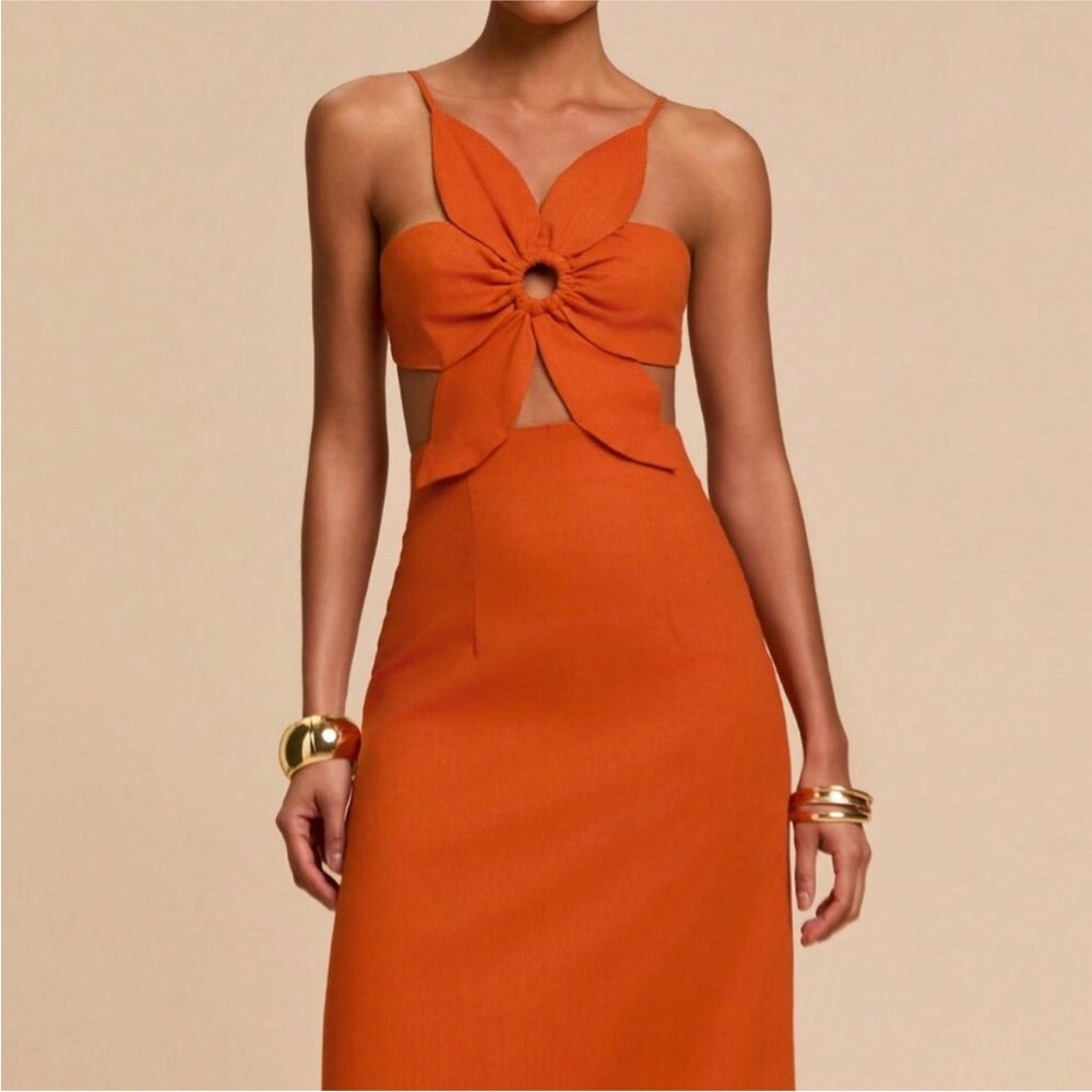 Orange Petal Cocktail Dress